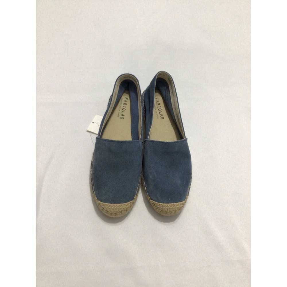 Fabiolas Blue Suede Espadrilles Handcrafted in Spain Slip On Flats Women 37